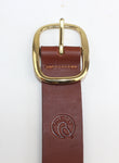 Italian Leather Plain Belt with Full Buckle